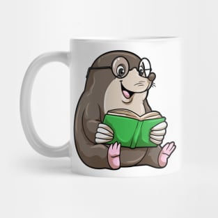 Mole as Nerd with Glasses & Book Mug